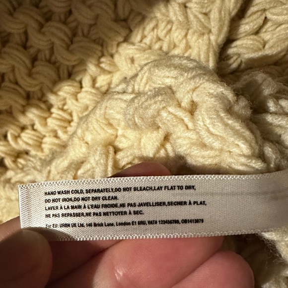 Anthropologie Chunky Knit Cardigan Coxy Natural ONE SIZE Ivory Belted - Picture 14 of 14